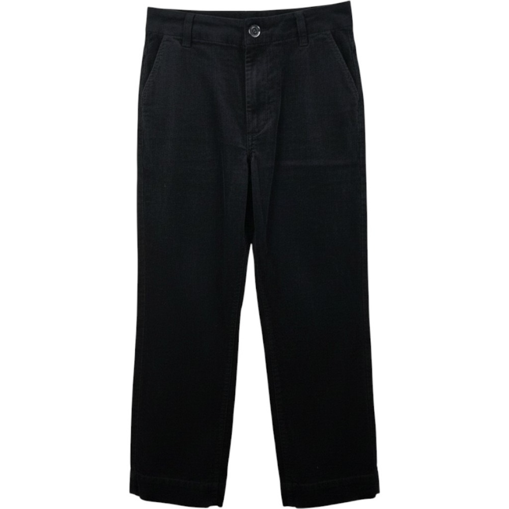 Quince Organic Cotton Stretch Corduroy Wide Leg Crop Pants Black Grey Womens 2